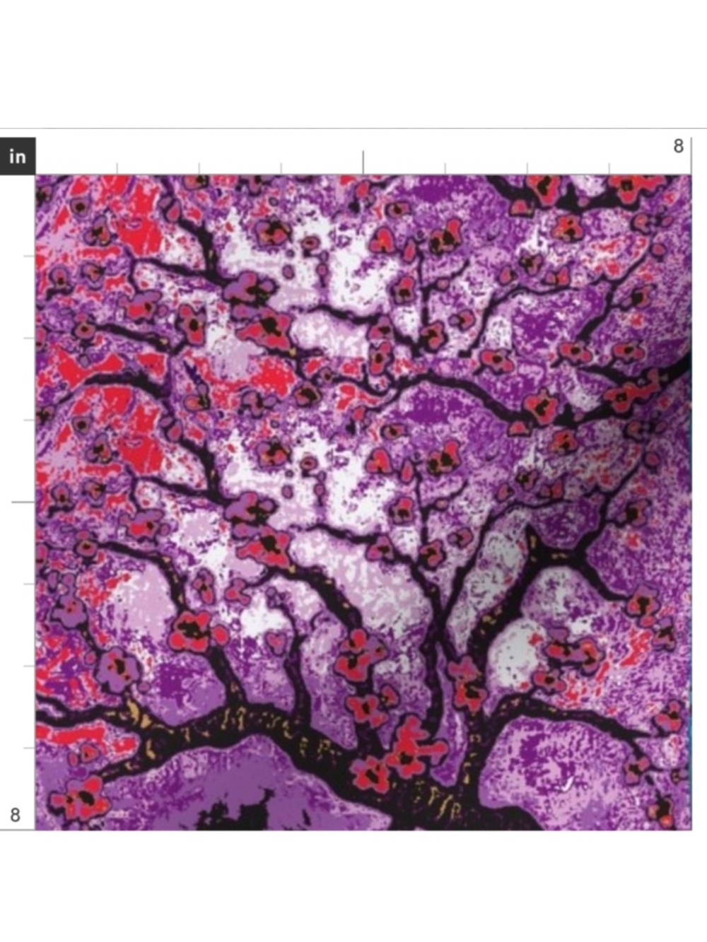 Van Gogh- Almond Blossoms- Pink- Fabric Swatch on Cotton